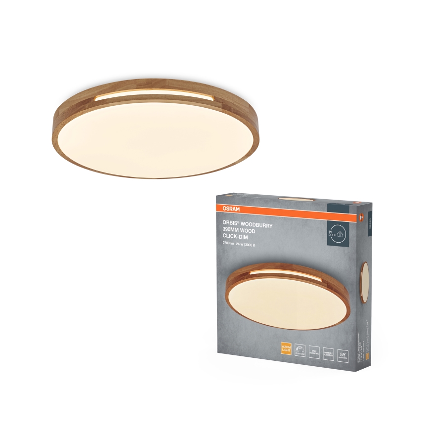 Osram - LED Stmívatelné stropní svítidlo ORBIS WOODBURRY LED/24W/230V pr. 39 cm béžová