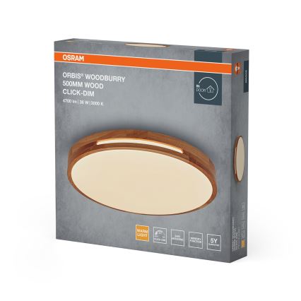Osram - LED Stmívatelné stropní svítidlo ORBIS WOODBURRY LED/36W/230V pr. 50 cm