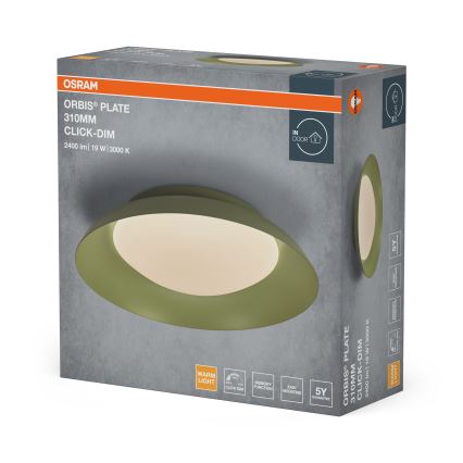 Osram - LED Stmívatelné stropní svítidlo PLATE LED/19W/230V pr. 31 cm zelená