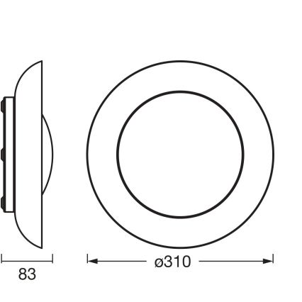 Osram - LED Stmívatelné stropní svítidlo PLATE LED/19W/230V pr. 31 cm zelená