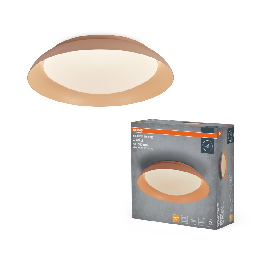 Osram - LED Stmívatelné stropní svítidlo PLATE LED/35W/230V pr. 43 cm růžová