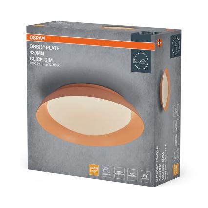 Osram - LED Stmívatelné stropní svítidlo PLATE LED/35W/230V pr. 43 cm růžová