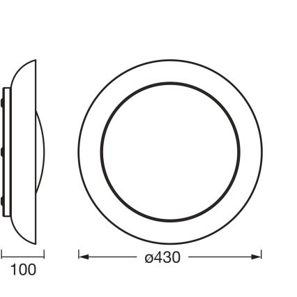 Osram - LED Stmívatelné stropní svítidlo PLATE LED/35W/230V pr. 43 cm zelená