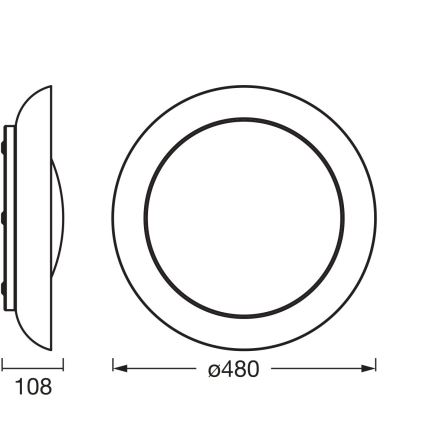 Osram - LED Stmívatelné stropní svítidlo PLATE LED/45W/230V pr. 48 cm růžová