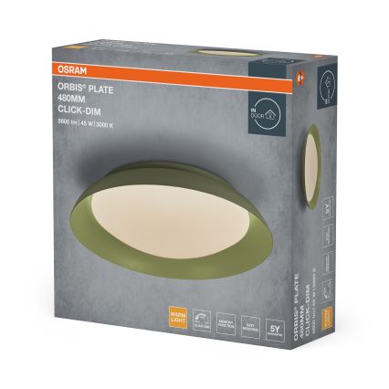 Osram - LED Stmívatelné stropní svítidlo PLATE LED/45W/230V pr. 48 cm zelená