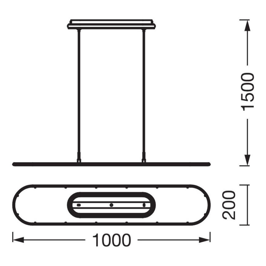 Osram - LED Stmívatelný lustr na lanku OFFICE LINE LED/57W/230V 4000K 100 cm CRI 90 bílá