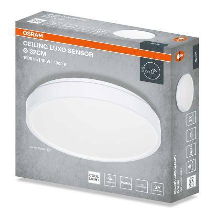 Osram - LED Stropní svítidlo se senzorem soumraku CEILING LUXO LED/18W/230V pr. 32 cm bílá