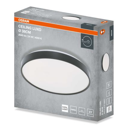 Osram - LED Stropní svítidlo CEILING LUXO LED/24W/230V pr. 38 cm černá
