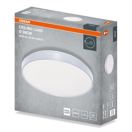 Osram - LED Stropní svítidlo CEILING LUXO LED/24W/230V pr. 38 cm stříbrná