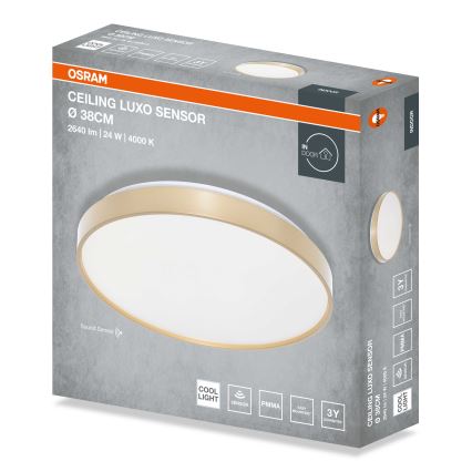 Osram - LED Stropní svítidlo se senzorem soumraku CEILING LUXO LED/24W/230V pr. 38 cm zlatá