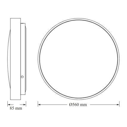 Osram - LED Stropní svítidlo CEILING LUXO LED/60W/230V pr. 56 cm stříbrná