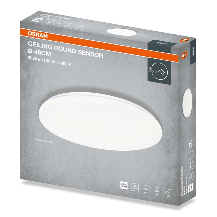 Osram - LED Stropní svítidlo se senzorem soumraku CEILING ROUND LED/36W/230V 4000K pr. 48 cm bílá