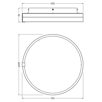 Osram - LED Stropní svítidlo DECOR CIRCLE LED/25W/230V 3000/4000/6500K pr. 40 cm černá/bílá