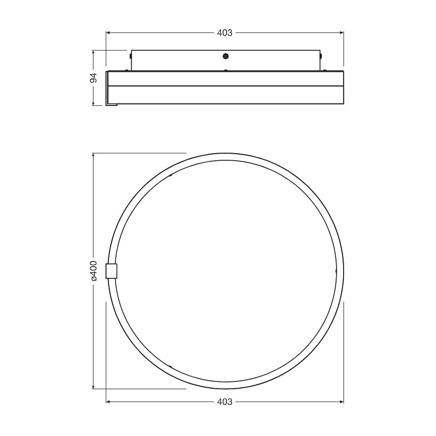 Osram - LED Stropní svítidlo DECOR CIRCLE LED/25W/230V 3000/4000/6500K pr. 40 cm černá/bílá