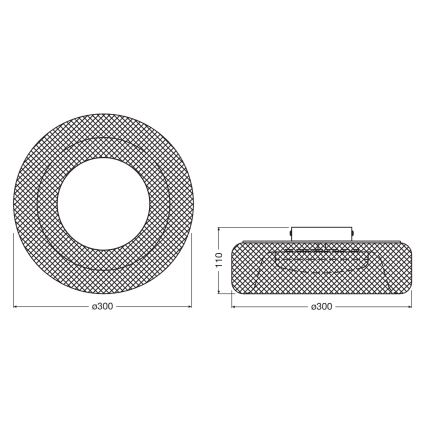 Osram - LED Stropní svítidlo DECOR MESH LED/18,5W/230V pr. 30 cm černá