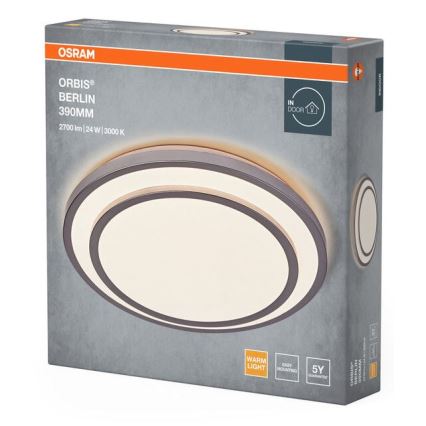 Osram - LED Stropní svítidlo ORBIS BERLIN LED/24W/230V pr. 39 cm stříbrná