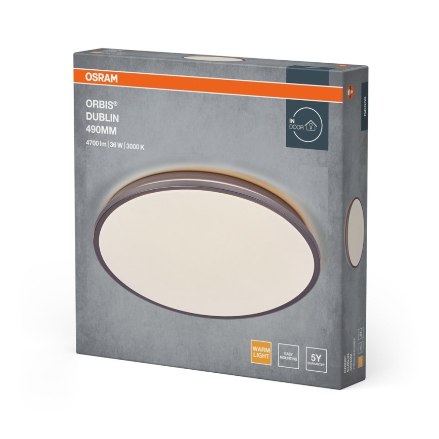 Osram - LED Stropní svítidlo ORBIS DUBLIN LED/36W/230V pr. 49 cm stříbrná