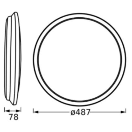 Osram - LED Stropní svítidlo ORBIS DUBLIN LED/36W/230V pr. 49 cm stříbrná