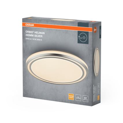 Osram - LED Stropní svítidlo ORBIS HELMAN LED/16W/230V pr. 29,5 cm stříbrná