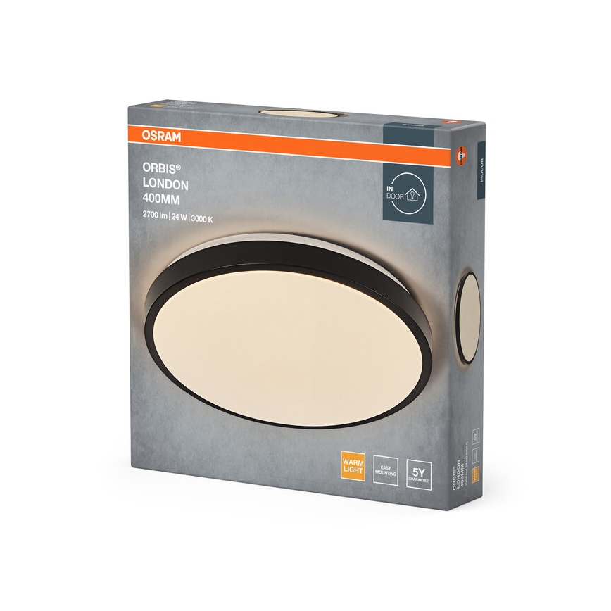 Osram - LED Stropní svítidlo ORBIS LONDON LED/24W/230V pr. 39,5 cm černá