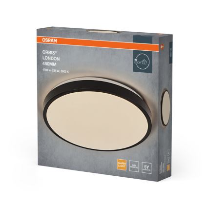 Osram - LED Stropní svítidlo ORBIS LONDON LED/36W/230V pr. 48 cm černá