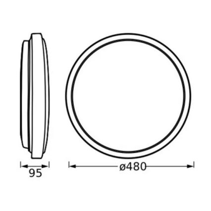 Osram - LED Stropní svítidlo ORBIS LONDON LED/36W/230V pr. 48 cm černá