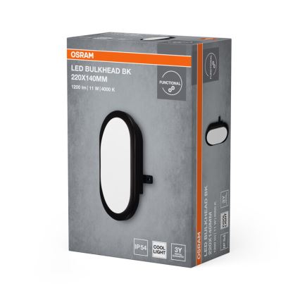 Osram - LED Venkovní nástěnné svítidlo BULKHEAD LED/11W/230V IP54 černá