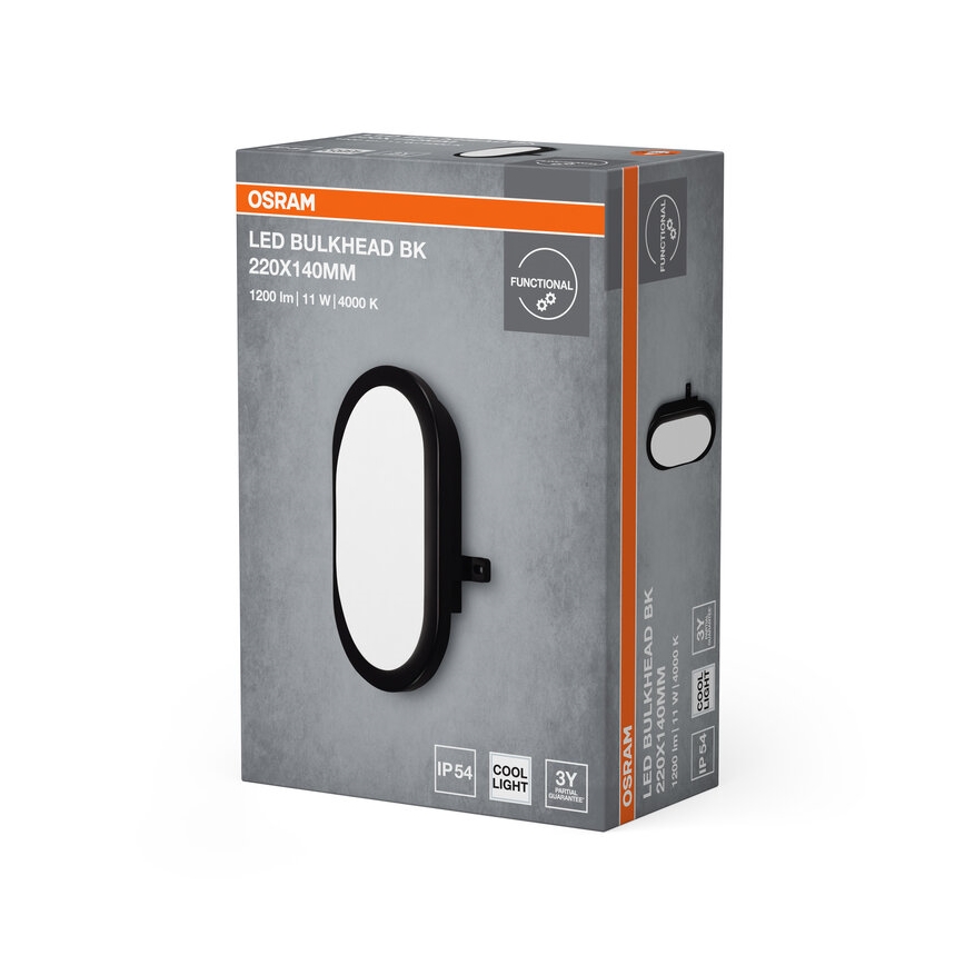 Osram - LED Venkovní nástěnné svítidlo BULKHEAD LED/11W/230V IP54 černá