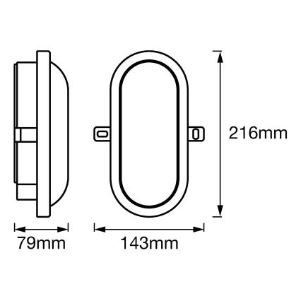 Osram - LED Venkovní nástěnné svítidlo BULKHEAD LED/11W/230V IP54 černá