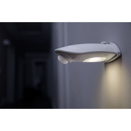 Osram - LED Venkovní nástěnné svítidlo se senzorem DOORLED LED/0,5W/3xAA IP54 bílá