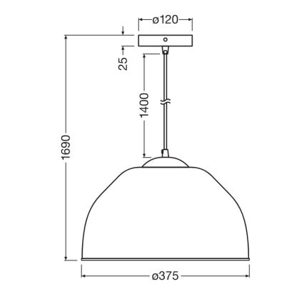 Osram - Lustr na lanku CAMEL BELL 1xE27/9W/230V pr. 37,5 cm