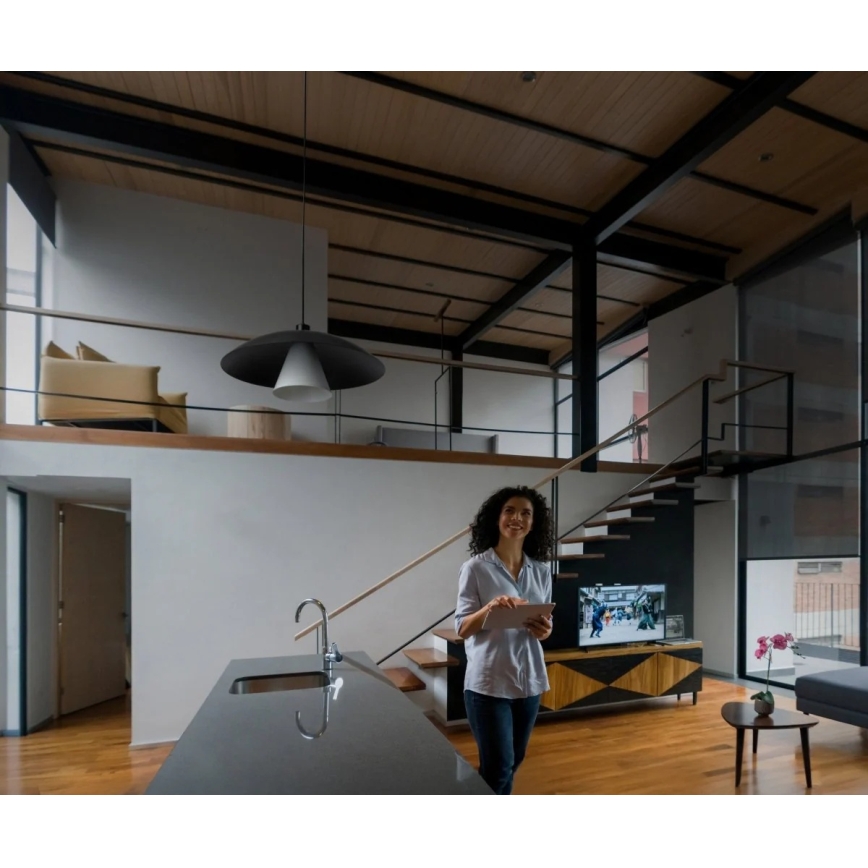 Osram - Lustr na lanku DECOR FLYING MUSHROOM 1xE27/25W/230V pr. 50 cm černá