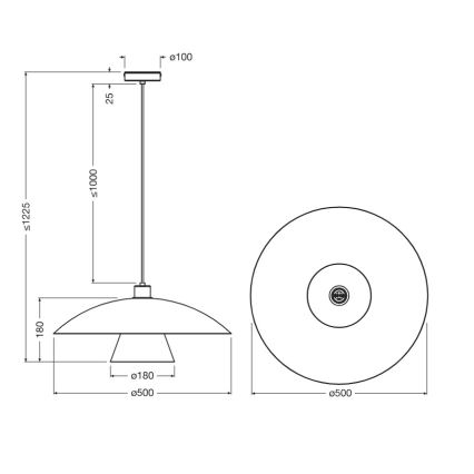 Osram - Lustr na lanku DECOR FLYING MUSHROOM 1xE27/25W/230V pr. 50 cm modrá
