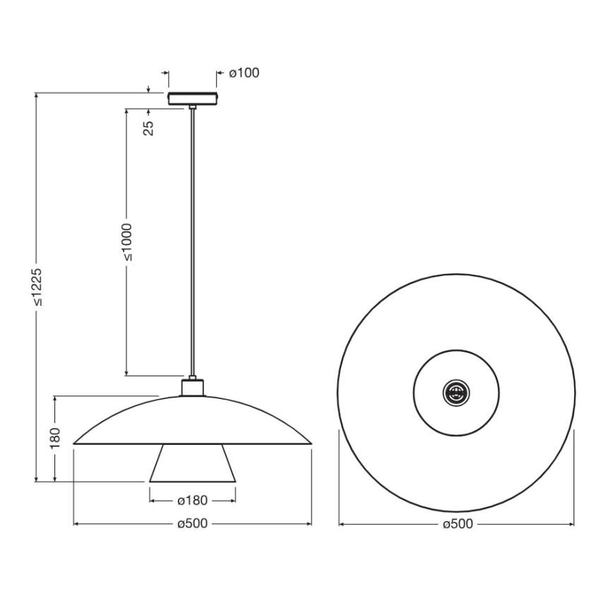 Osram - Lustr na lanku DECOR FLYING MUSHROOM 1xE27/25W/230V pr. 50 cm zelená