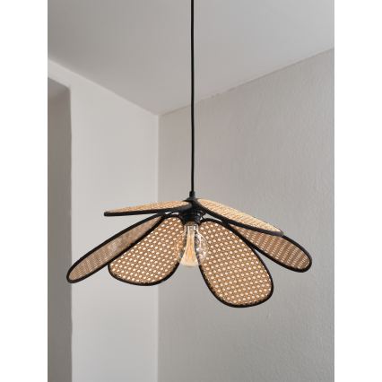 Osram - Lustr na lanku DECOR RATTAN 1xE27/15W/230V pr. 58 cm béžová/černá
