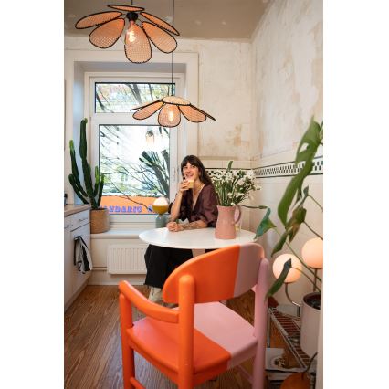 Osram - Lustr na lanku DECOR RATTAN 1xE27/15W/230V pr. 58 cm béžová/černá