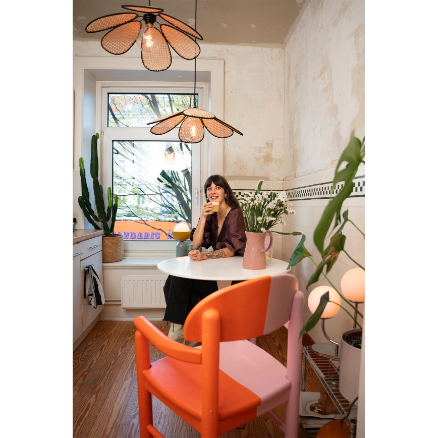 Osram - Lustr na lanku DECOR RATTAN 1xE27/15W/230V pr. 58 cm béžová/černá