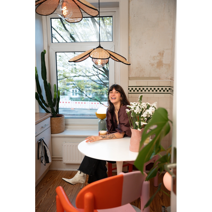 Osram - Lustr na lanku DECOR RATTAN 1xE27/15W/230V pr. 58 cm béžová/černá