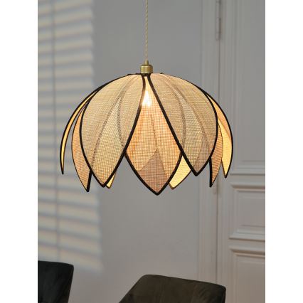 Osram - Lustr na lanku DECOR RATTAN 1xE27/15W/230V pr. 67 cm béžová/černá