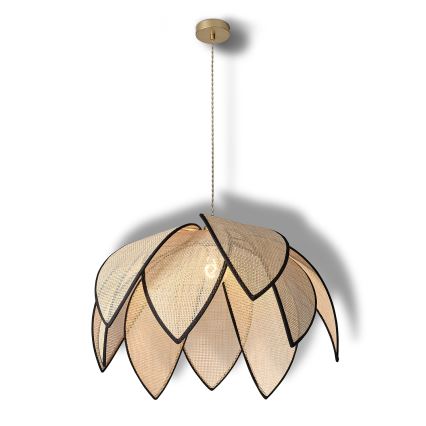 Osram - Lustr na lanku DECOR RATTAN 1xE27/15W/230V pr. 67 cm béžová/černá