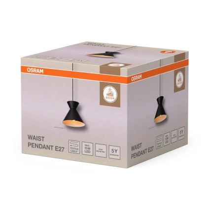 Osram - Lustr na lanku DECOR WAIST 1xE27/40W/230V černá