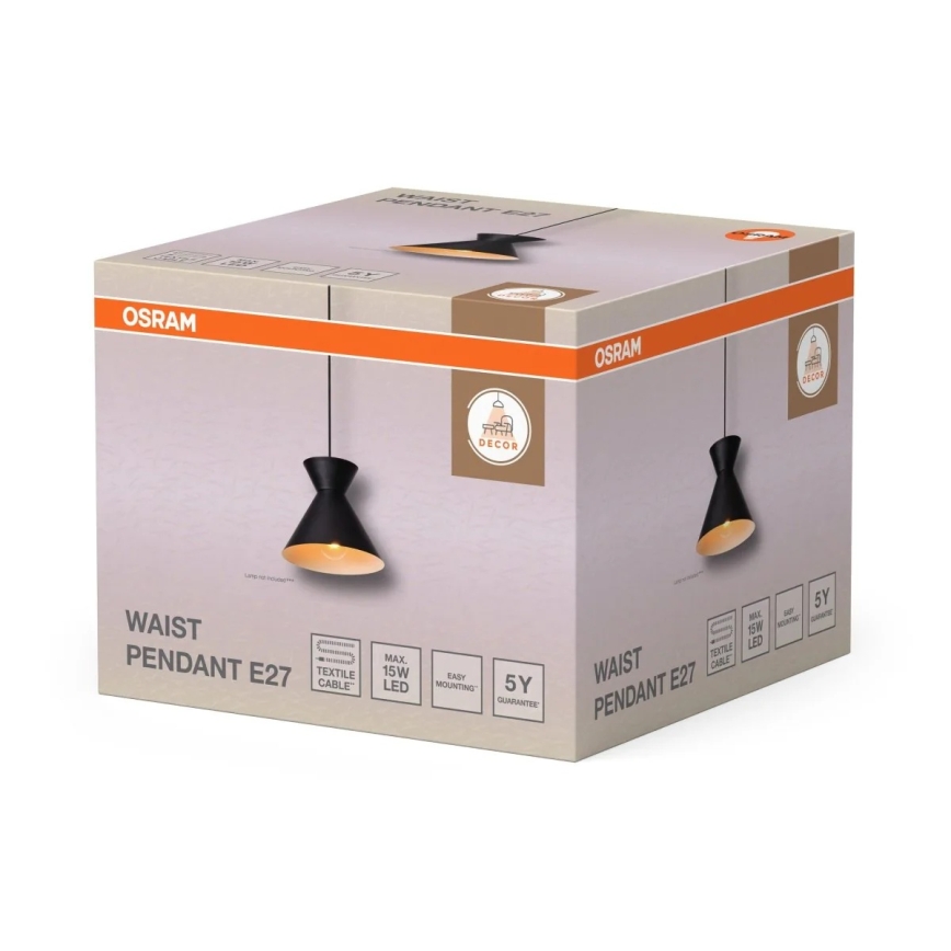Osram - Lustr na lanku DECOR WAIST 1xE27/40W/230V černá