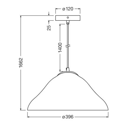 Osram - Lustr na lanku LOTUS LEAF 1xE27/9W/230V pr. 39,6 cm