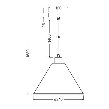 Osram - Lustr na lanku PULP 1xE27/9W/230V pr. 31 cm