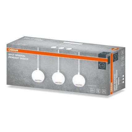 Osram - Lustr na lanku SPOT SPHERAL 3xGU10/6W/230V bílá