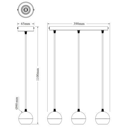 Osram - Lustr na lanku SPOT SPHERAL 3xGU10/6W/230V bílá