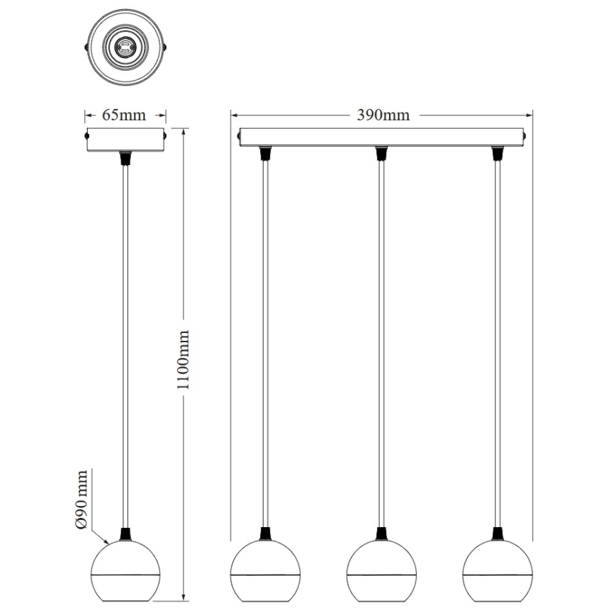 Osram - Lustr na lanku SPOT SPHERAL 3xGU10/6W/230V bílá