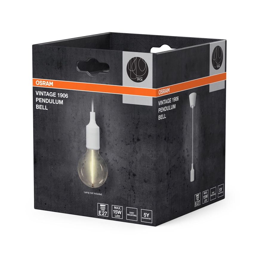 Osram - Napájecí kabel PENDULUM BELL 1xE27/15W/230V bílá