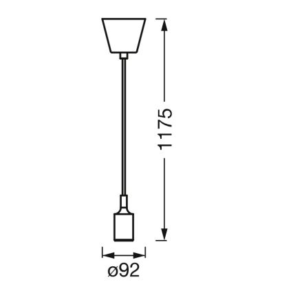 Osram - Napájecí kabel PENDULUM BELL 1xE27/15W/230V černá