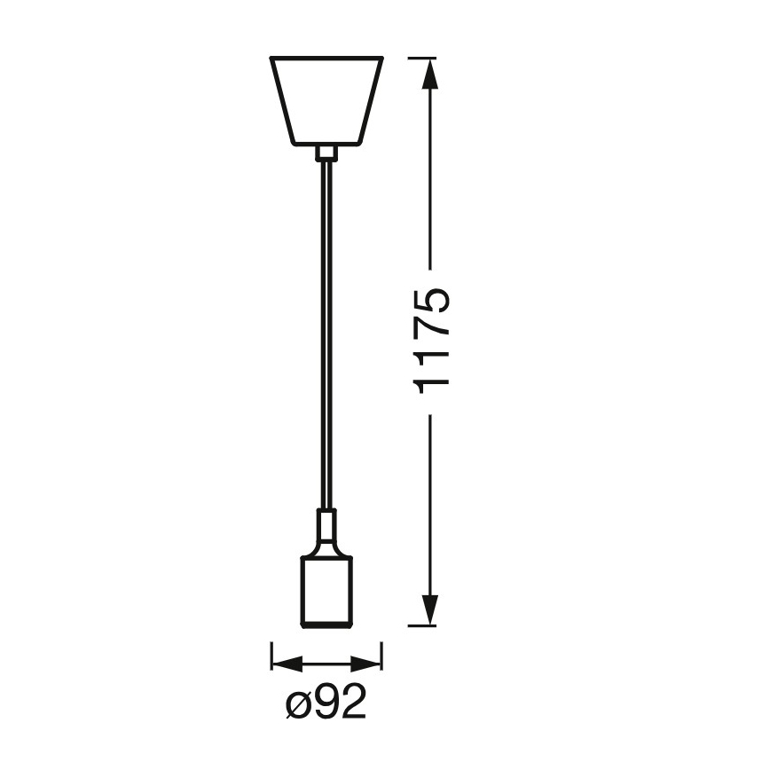Osram - Napájecí kabel PENDULUM BELL 1xE27/15W/230V černá
